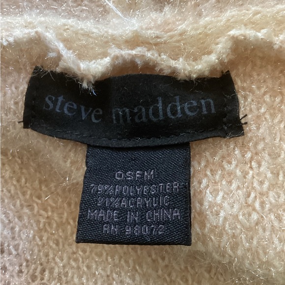 Steve Madden oversized drop shoulder 3/4 sleeve soft coat sweater tan cream - Picture 10 of 14